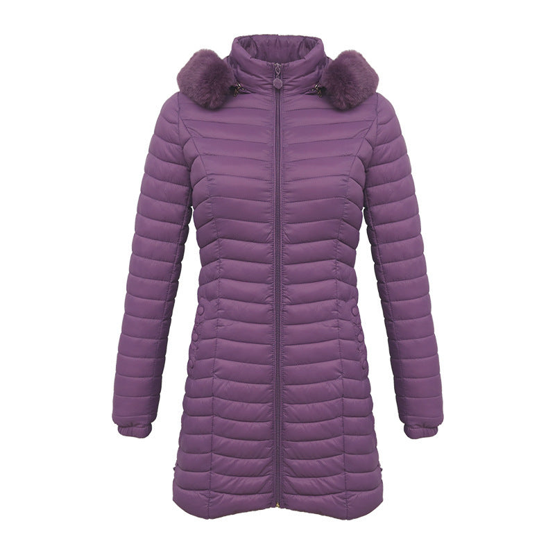 RM Winter Long Parka Ultra-light Liner Women's Quilted Cotton Coat