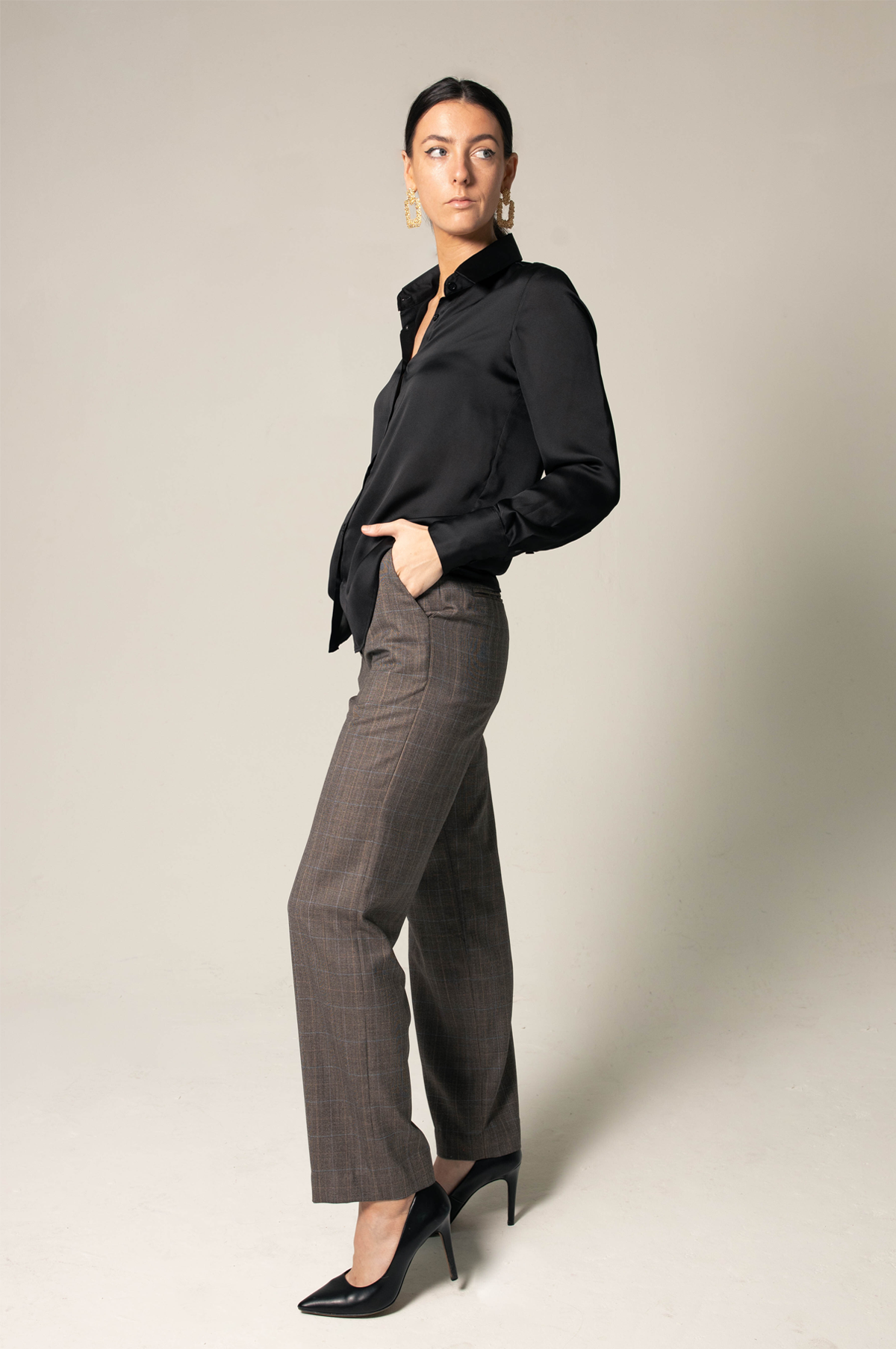 RM Elegance Silk Shirt in Black