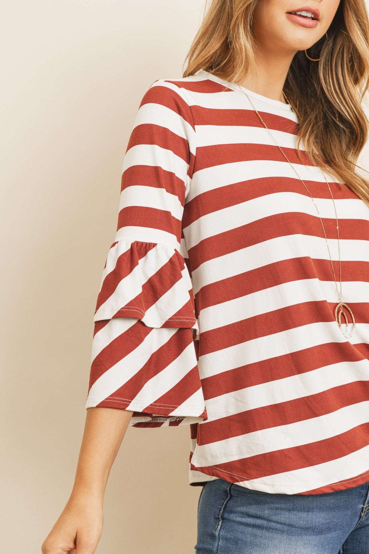 RM Double Ruffle Long Sleeve Top