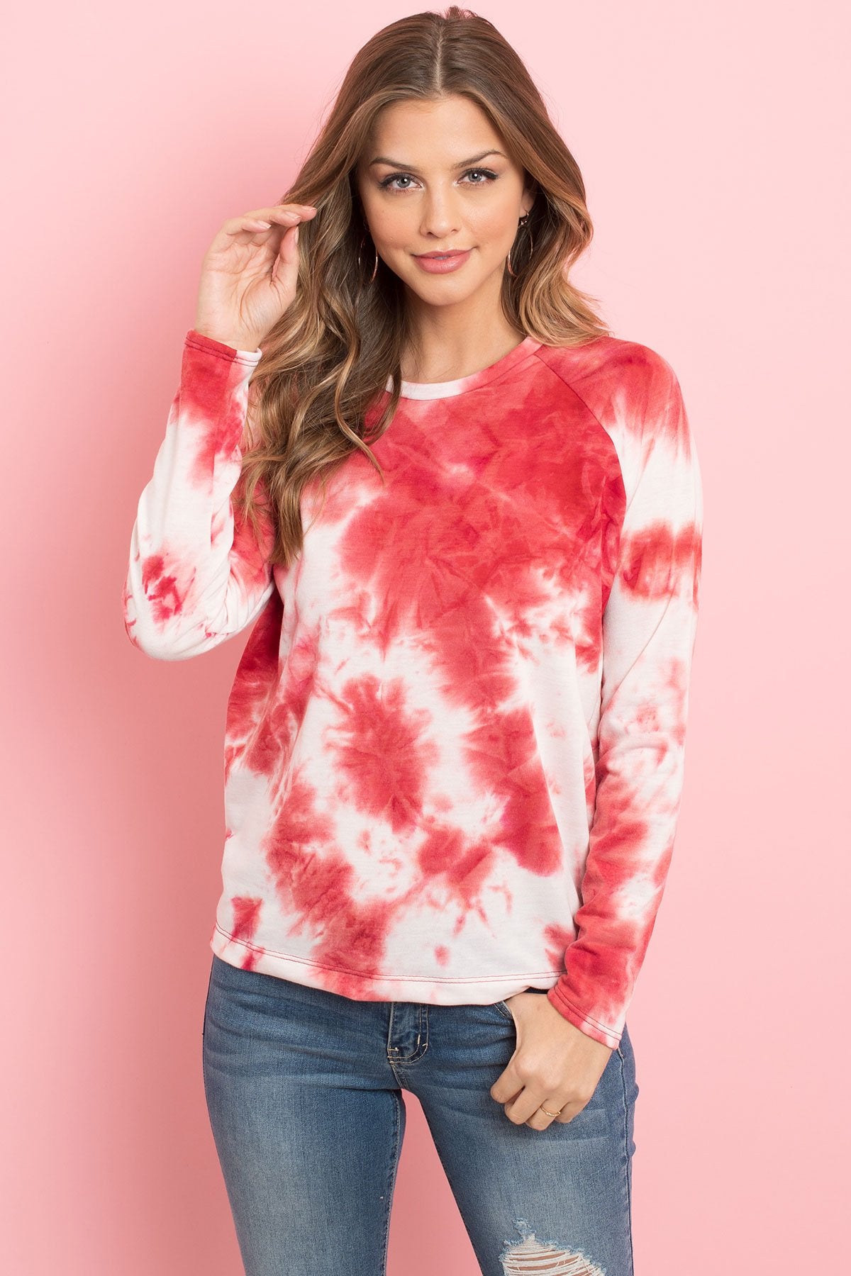 RM Tie Dye Round Neck Long Sleeved Top