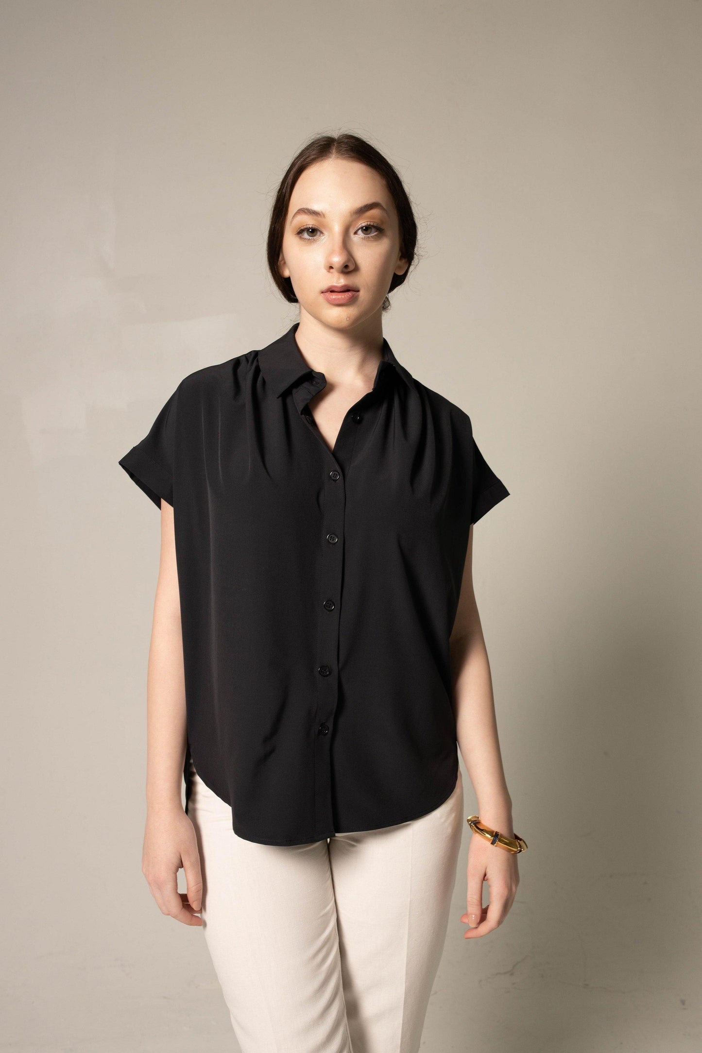 Black Cat Collar Blouse