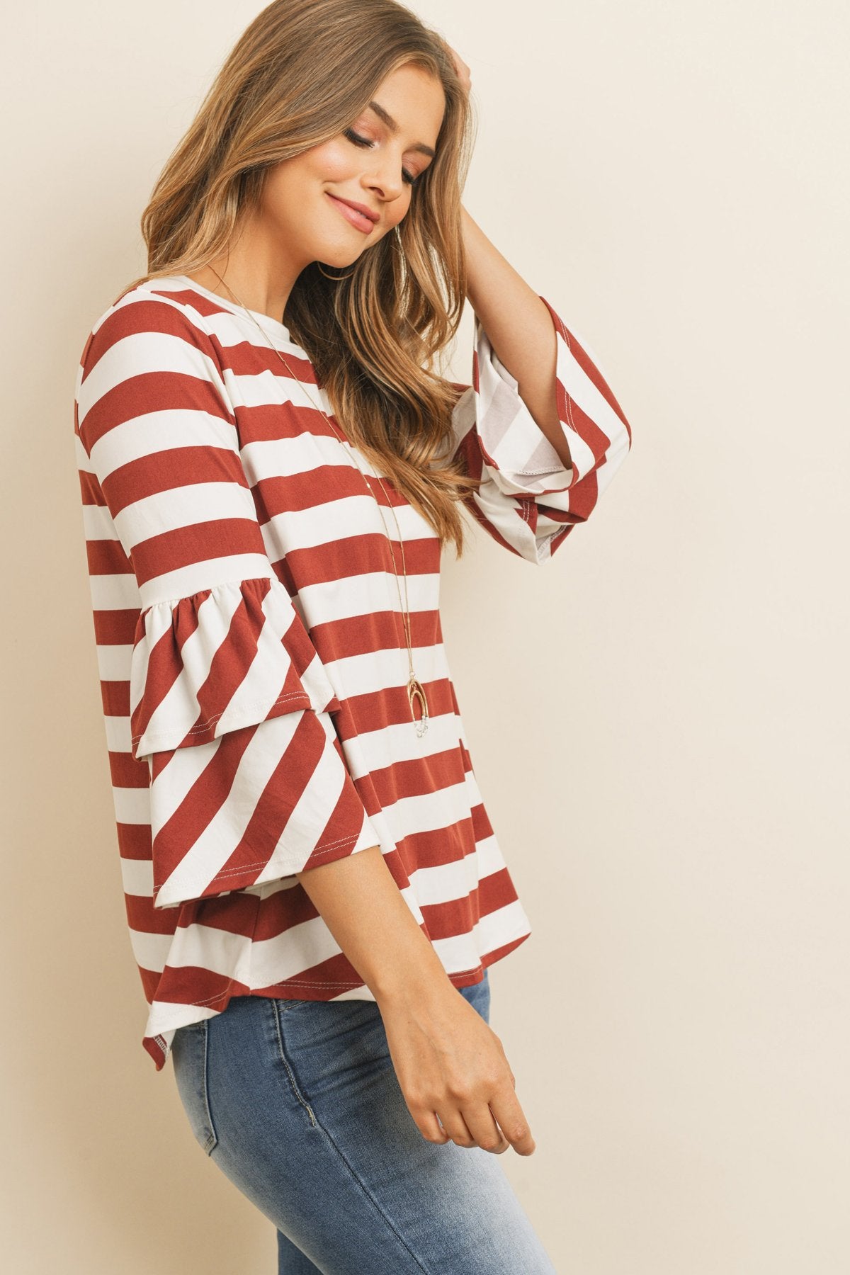 RM Double Ruffle Long Sleeve Top