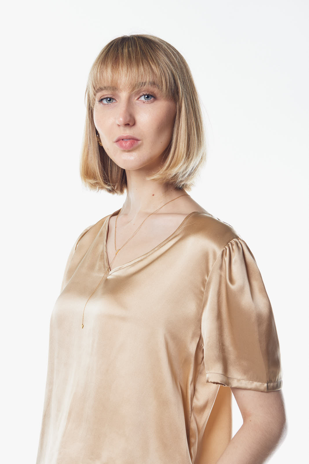 RM Champagne V-Neck Blouse