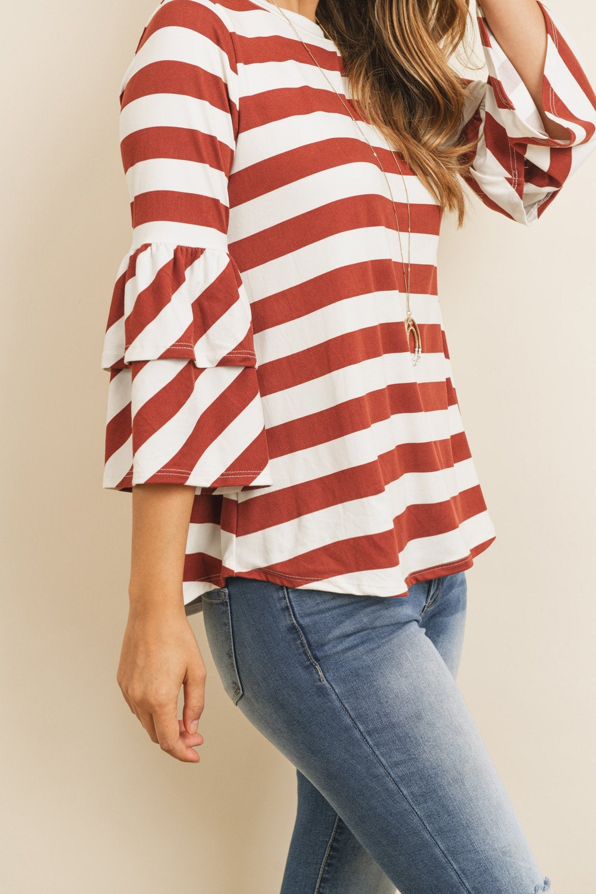 RM Double Ruffle Long Sleeve Top