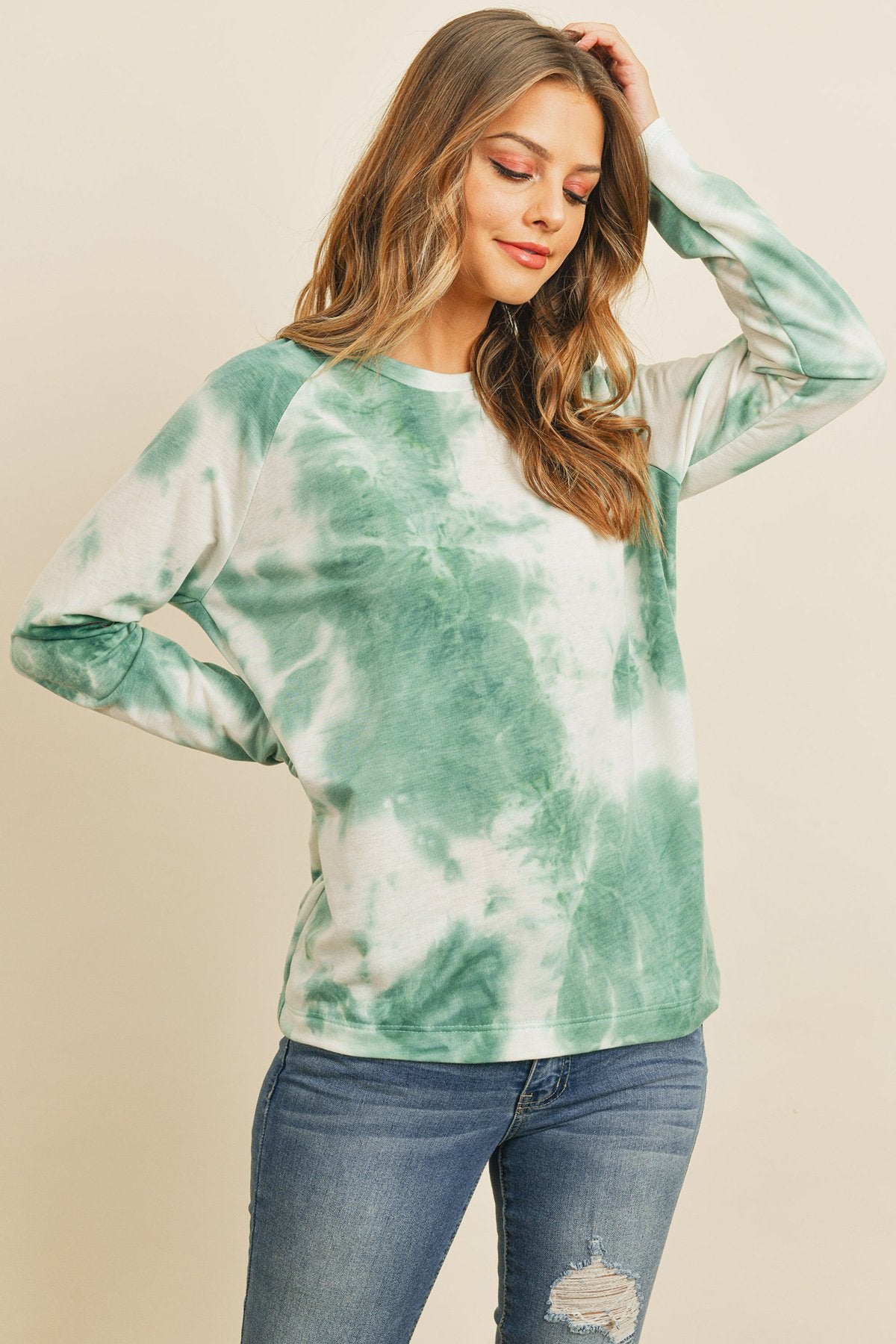 RM Tie Dye Round Neck Long Sleeved Top