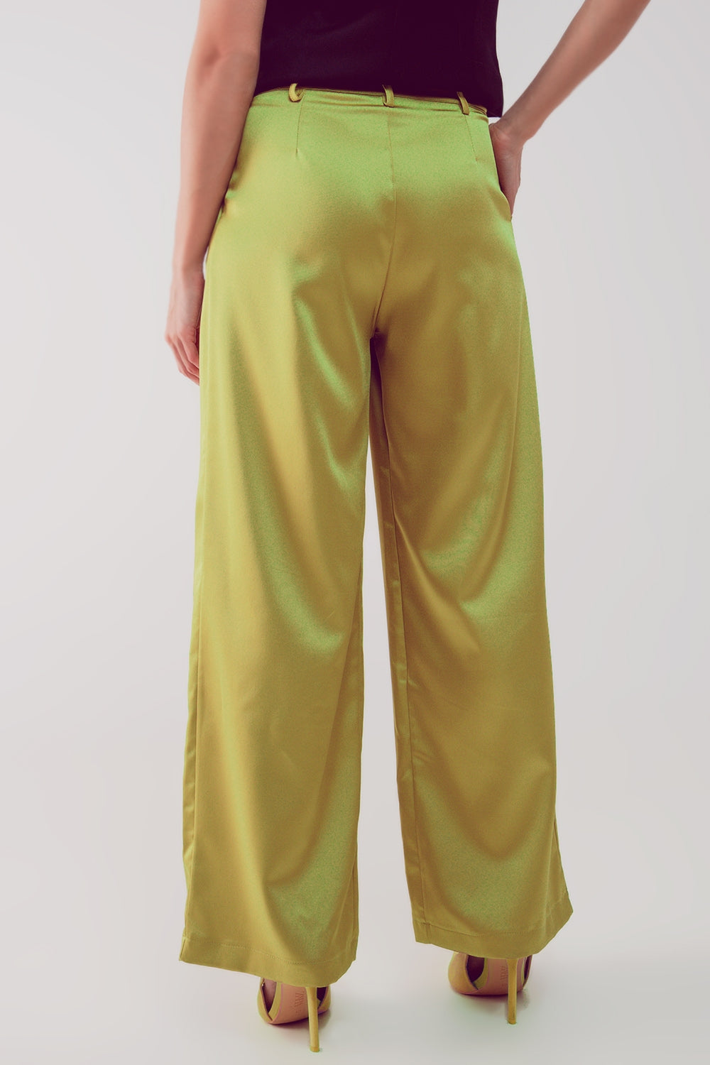 RM - Palazzo Pleated Pants in Acid Lime
