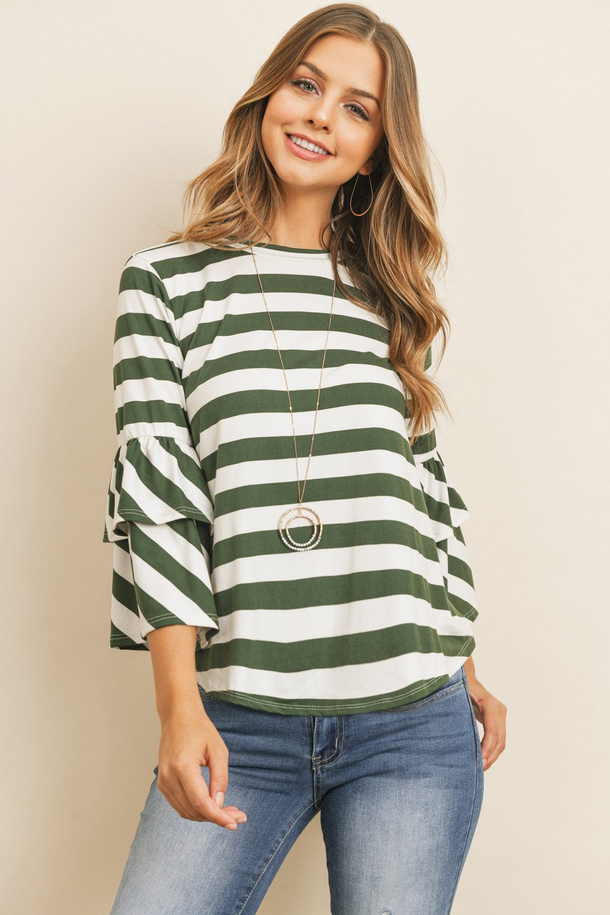 RM Double Ruffle Long Sleeve Top