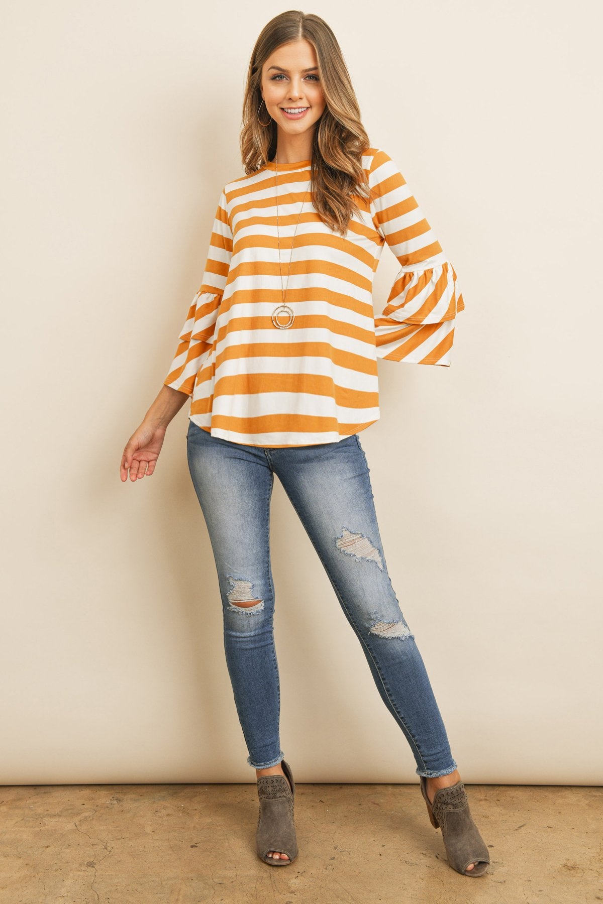 RM Double Ruffle Long Sleeve Top