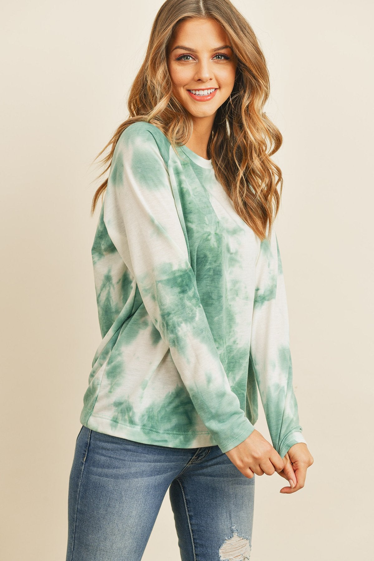 RM Tie Dye Round Neck Long Sleeved Top