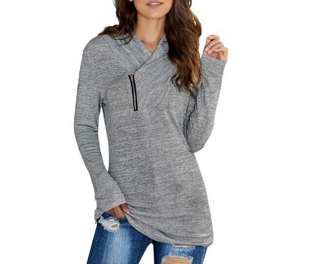 Womens Tunic Casual Pile Collar Button Tunic Top Blouse T-Shirt