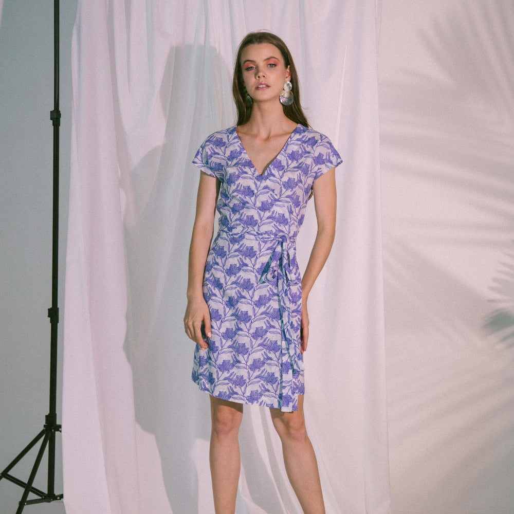 RM Pragma Wrap Dress in Blue Biro