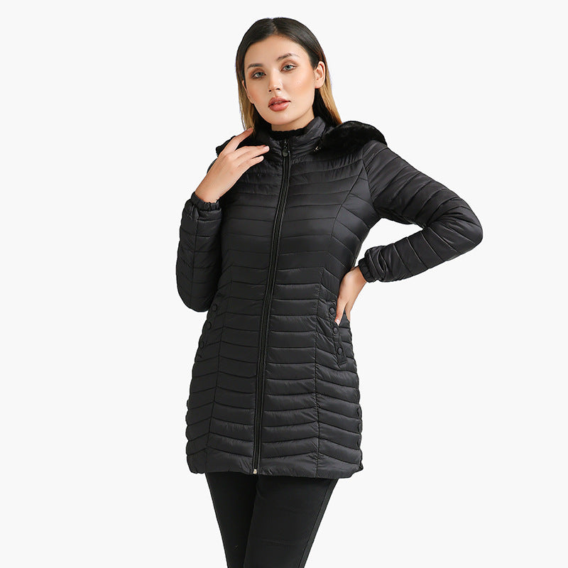 RM Winter Long Parka Ultra-light Liner Women's Quilted Cotton Coat