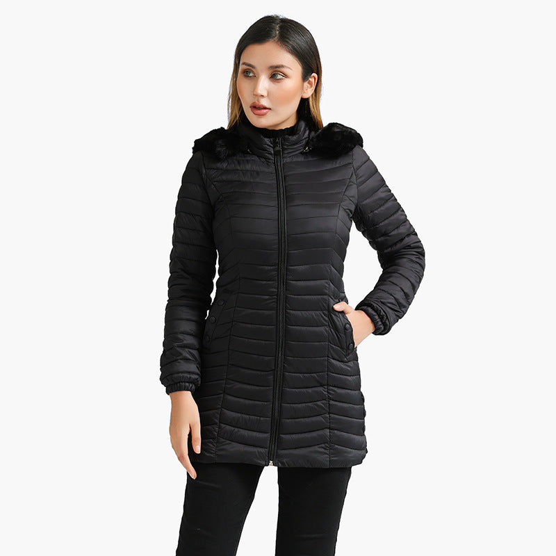 RM Winter Long Parka Ultra-light Liner Women's Quilted Cotton Coat