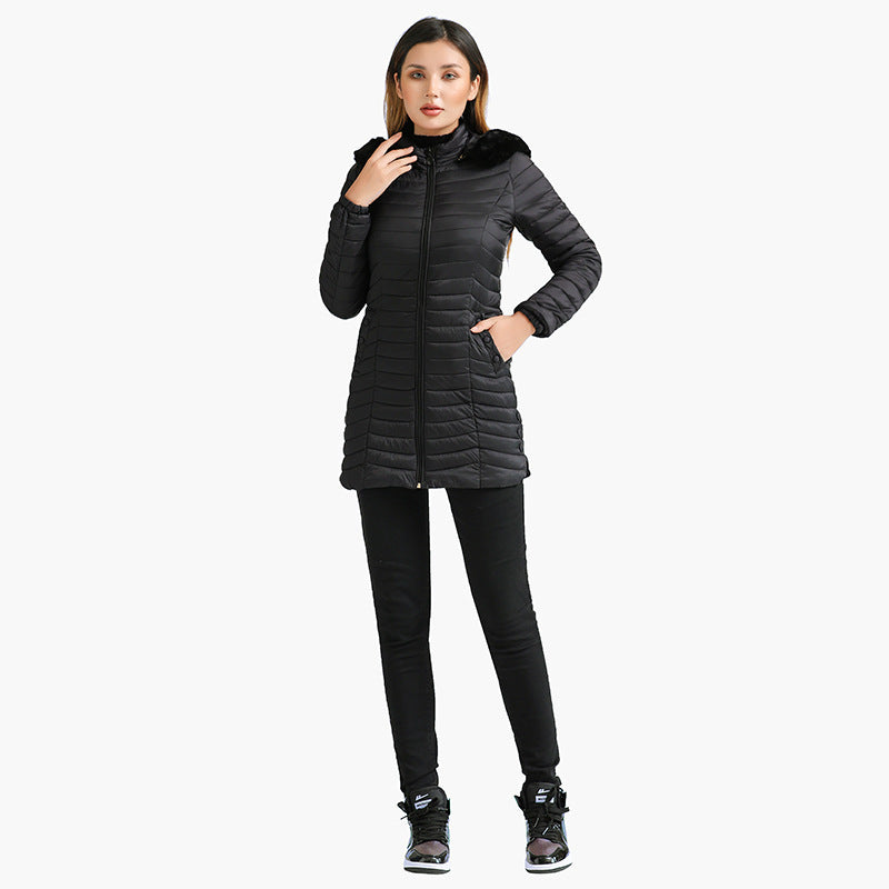 RM Winter Long Parka Ultra-light Liner Women's Quilted Cotton Coat