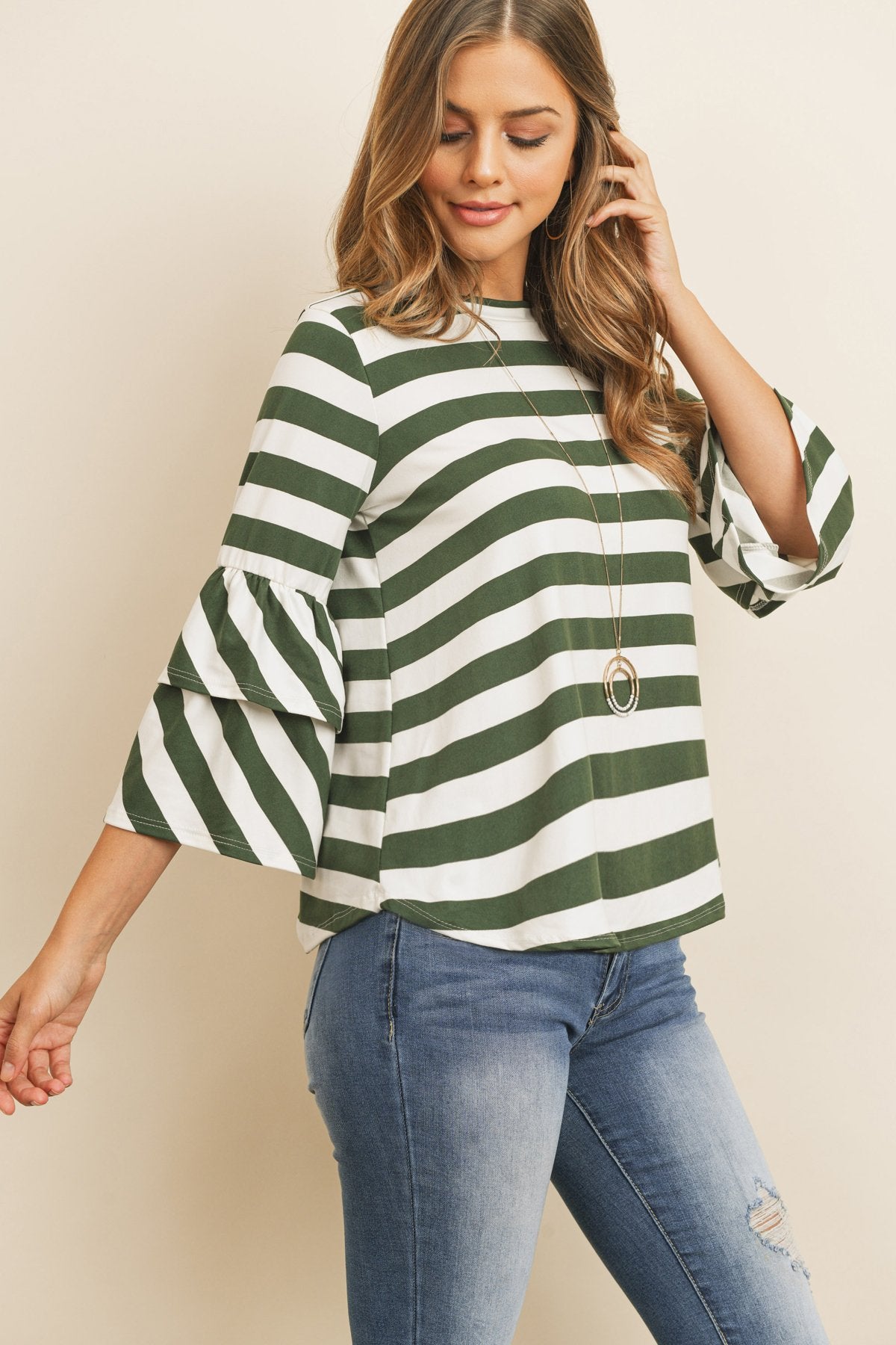 RM Double Ruffle Long Sleeve Top