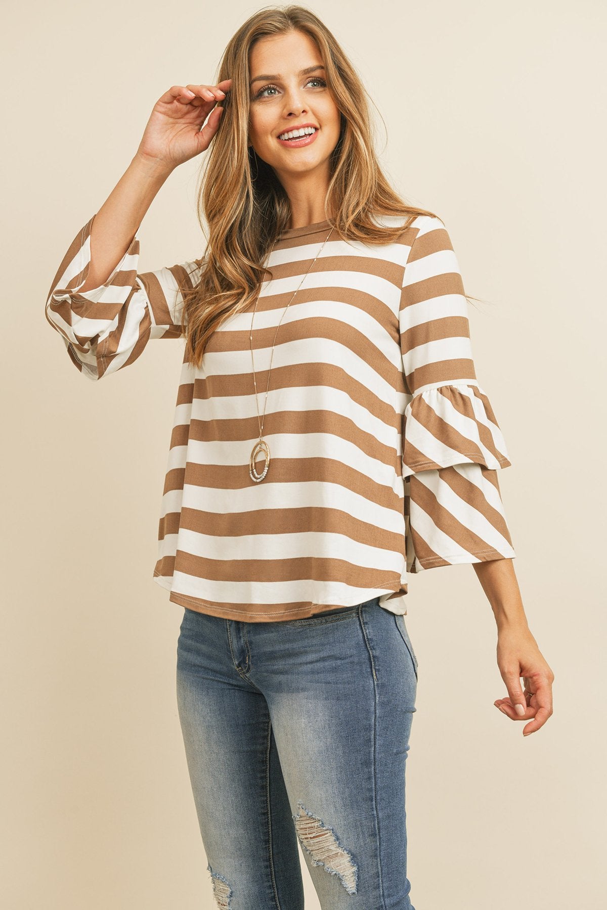 RM Double Ruffle Long Sleeve Top