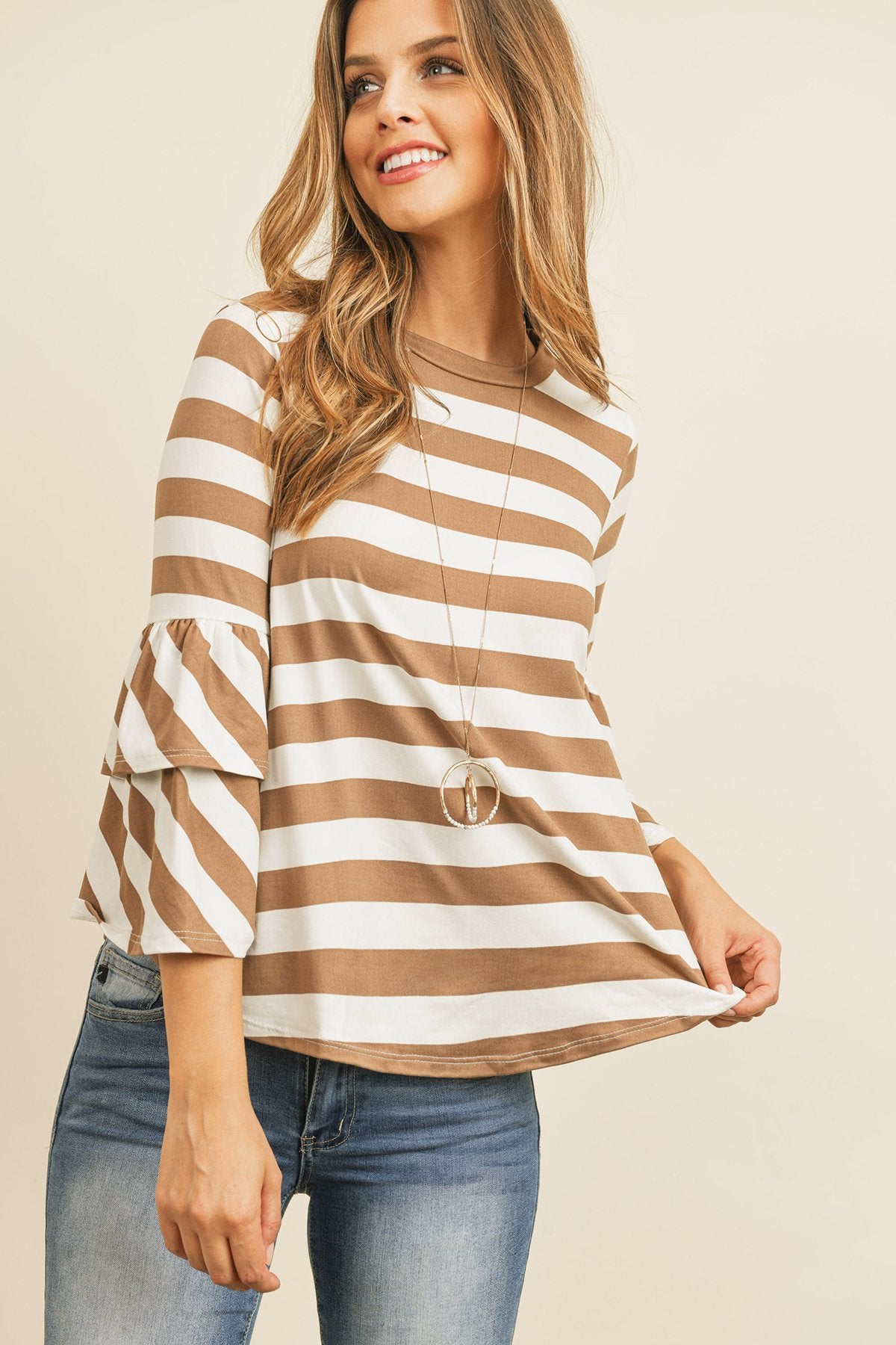 RM Double Ruffle Long Sleeve Top