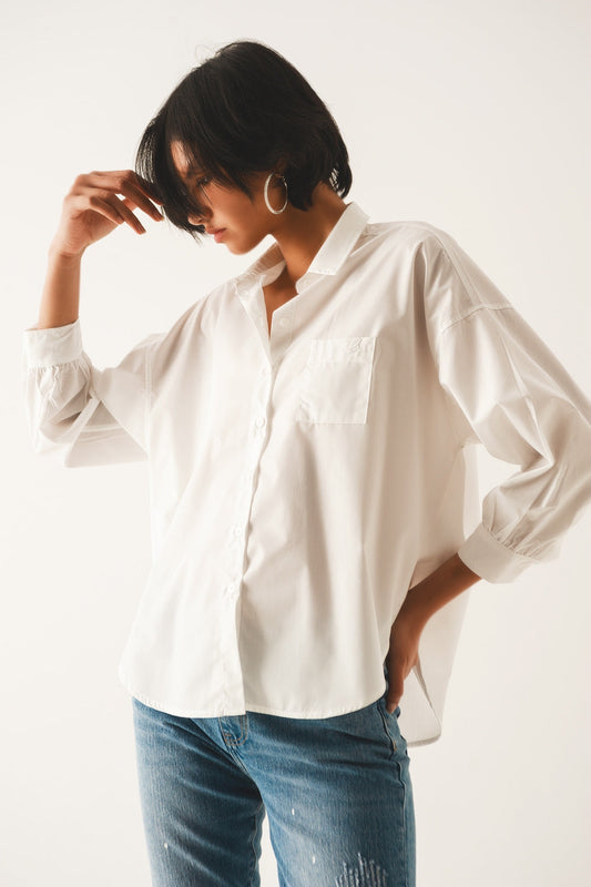 RM Volume Sleeve Poplin Shirt in Cream