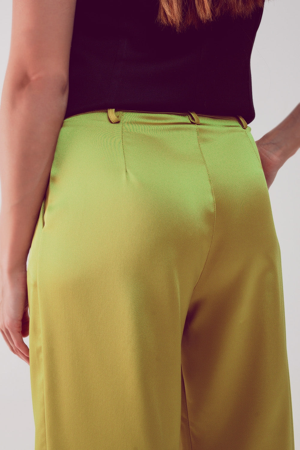 RM - Palazzo Pleated Pants in Acid Lime