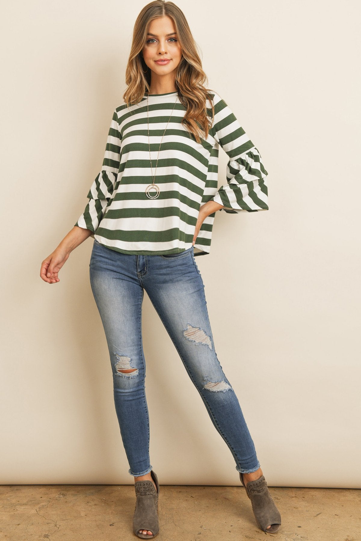 RM Double Ruffle Long Sleeve Top