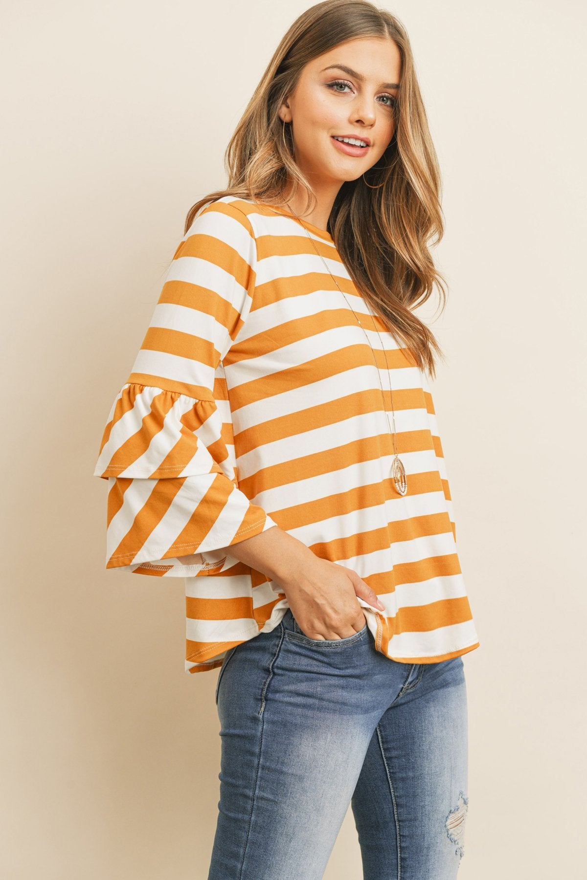 RM Double Ruffle Long Sleeve Top