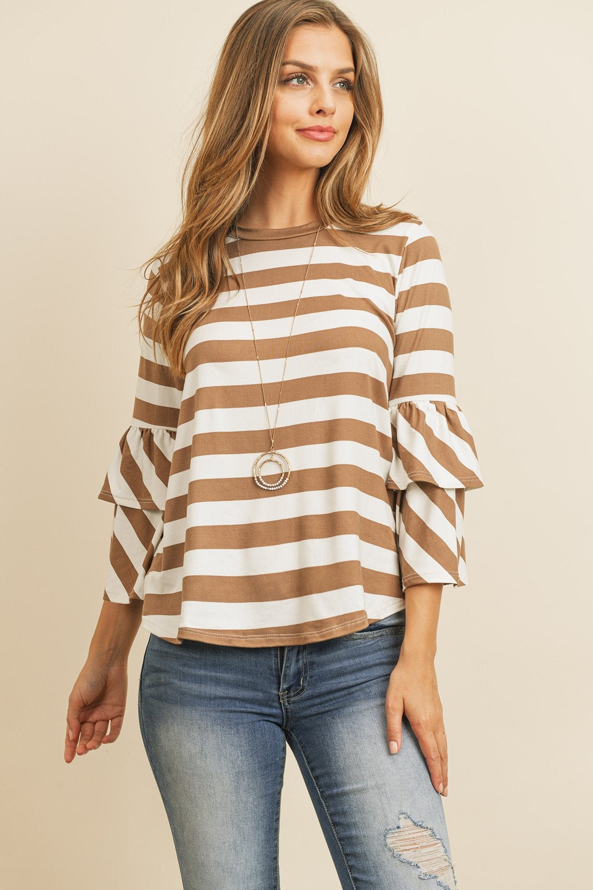 RM Double Ruffle Long Sleeve Top