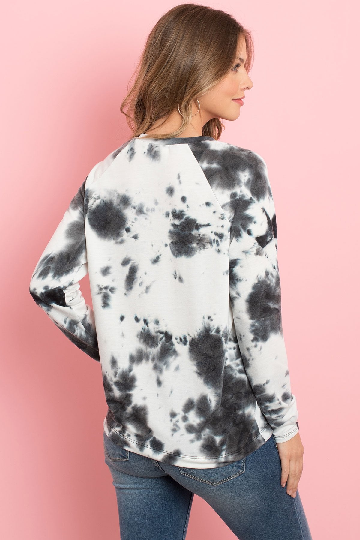 RM Tie Dye Round Neck Long Sleeved Top